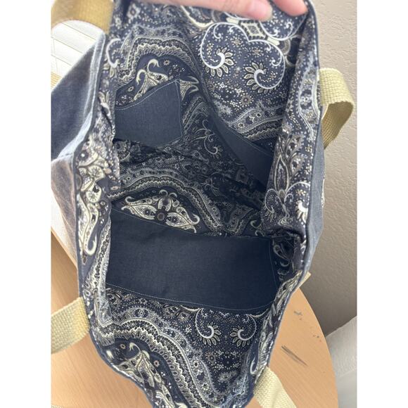 Handmade Gray Paisley Tote Bag - Picture 9 of 9